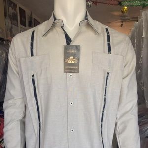 Guayabera Shirt Loong Sleeve Fine Linen
